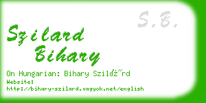 szilard bihary business card